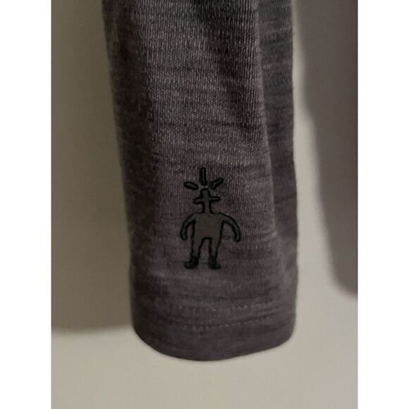 Smartwool Mens Grey Merino Wool 1/4 zip Pull Over Size Large Crewneck - Picture 4 of 5